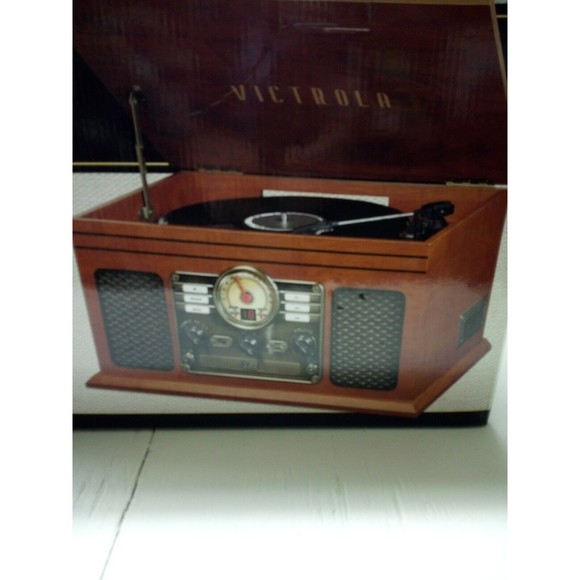 Victrola 6 In 1 Nostalgic Entertainment Center VTA-200B Damage to original Box - Picture 1 of 8
